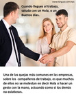 Saluda al llegar